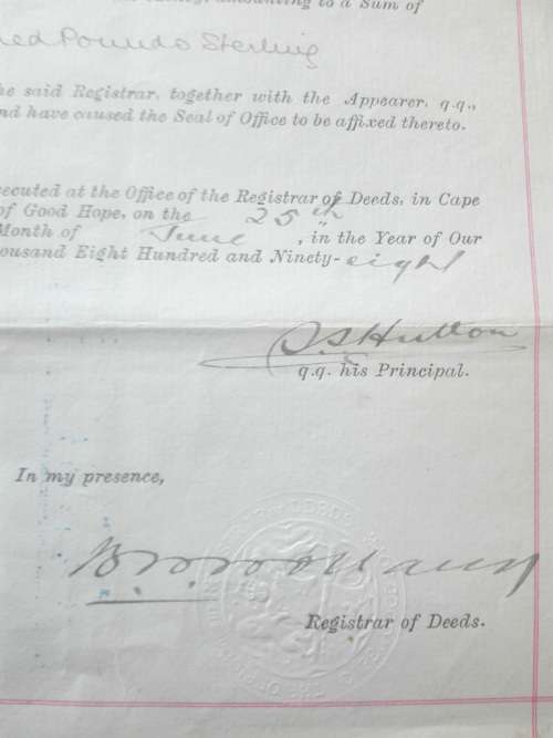 CAPE HOPE REVENUES  x 4 ON DEED - 1898