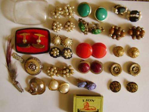 MIXED LOT OF OLD EARRINGS AND OTHER - PLEASE READ BEFORE BIDDING