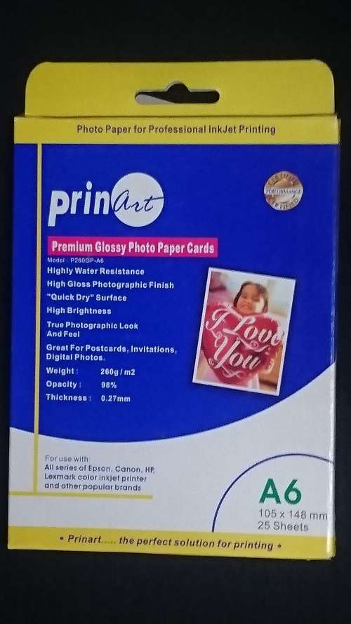 A6 Premium Glossy Photo Paper Cards