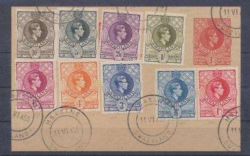 KING GV1  SWAZILAND ON CARD