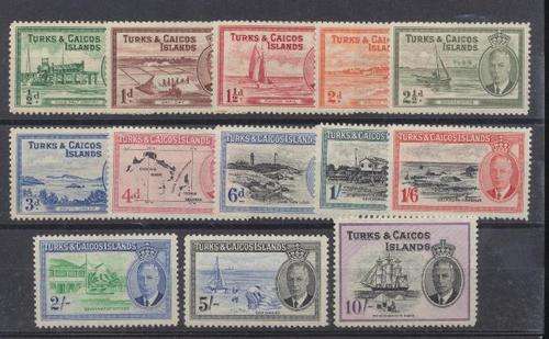 KGVI  TURKS & CAICOS ISLANDS SET MINT - 80 POUNDS