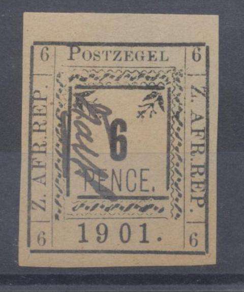 1901 TRANSVAAL PIETERSBURG 6d TYPE 1 - SG 13.