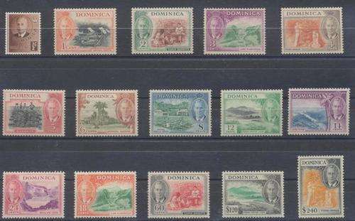1951 KGVI DOMINICA COMPLETE SET - MINT - 50 POUNDS.