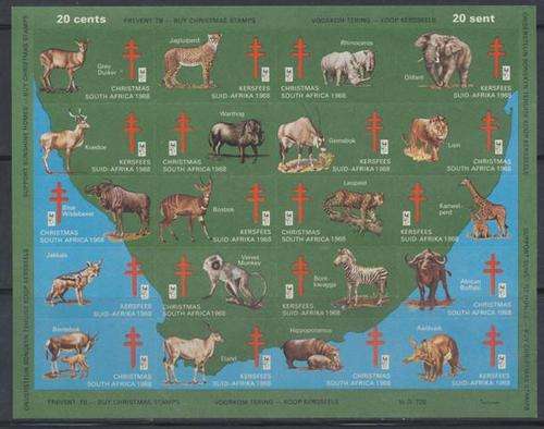 RSA - FULL SHEET OF CHRISTMAS STAMPS