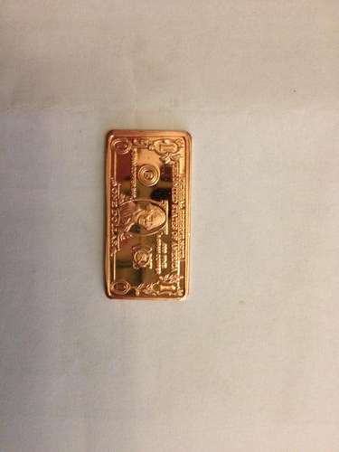 5 Gram Fine copper usa $1 bill bullion bar - FIRST ON BOB