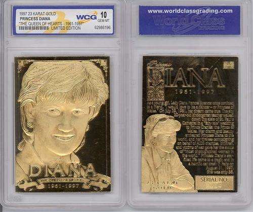 1997 PRINCESS DIANA 23K GOLD CARD - GEM-MINT 10 *RARE*