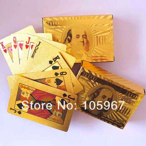 24k Gold Foil Plated Poker Playing Cards with Certificate