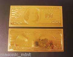 24K USA Gold Notes $100