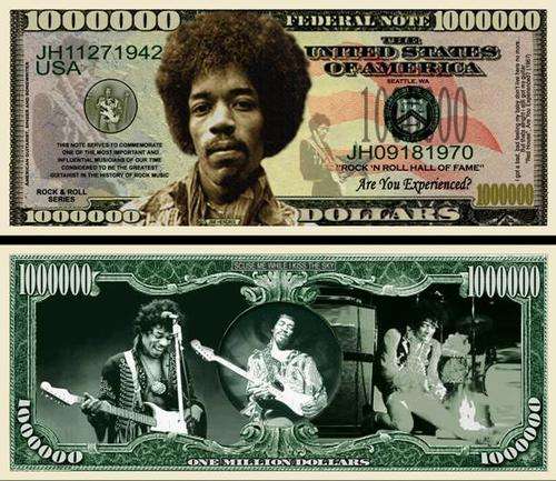 JIMI HENDRIX DOLLAR BILL