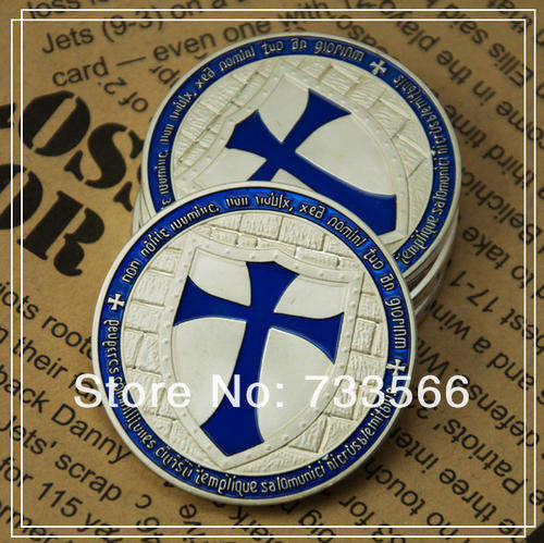 Knight's Templar 1oz silver plated Blue