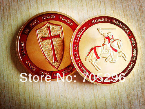 Knight's Templar 1oz silver plated RED