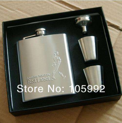 Johnnie Walker Red Whiskey Flask With Accessories And Gift Box