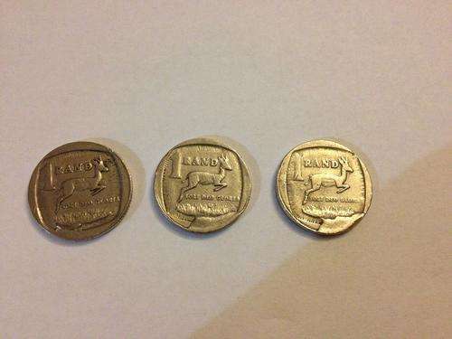 3 x R1 ERROR coins - Bid per coin for the lot