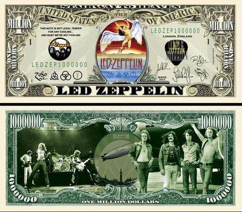 LED ZEPPELIN NOVELTY MILLION DOLLAR BILL