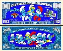 SMURFY SMURF SMURF NOVELTY MILLION DOLLAR BILL