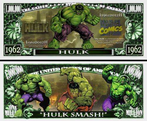 INCREDIBLE HULK COMIC STRIP MILLION DOLLAR BILL