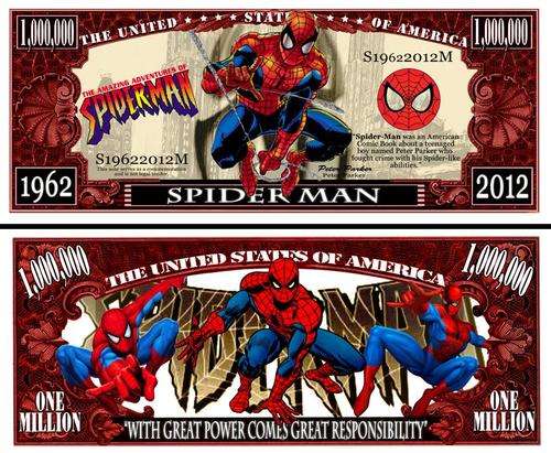 SPIDERMAN NOVELTY MILLION DOLLAR BILL