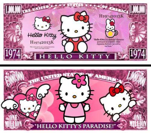 HELLO KITTY ONE MILLION DOLLAR BILL