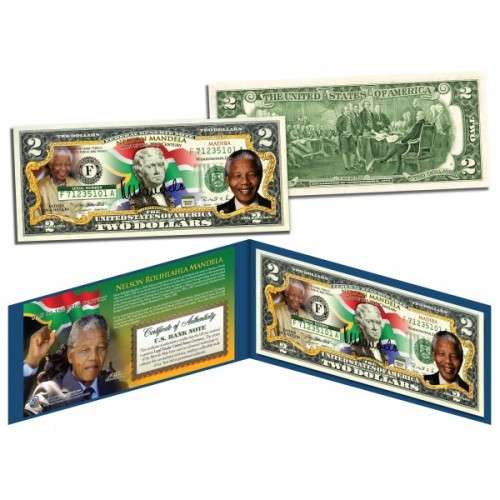 Nelson Mandela Colourized $2 Note - LEGAL TENDER NELSON MANDELA  | ONLY 500 MINTED