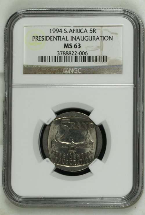 1994 S.AFRICA PRESIDENTIAL INAUGURATION R5 - MS63 *** Building in front