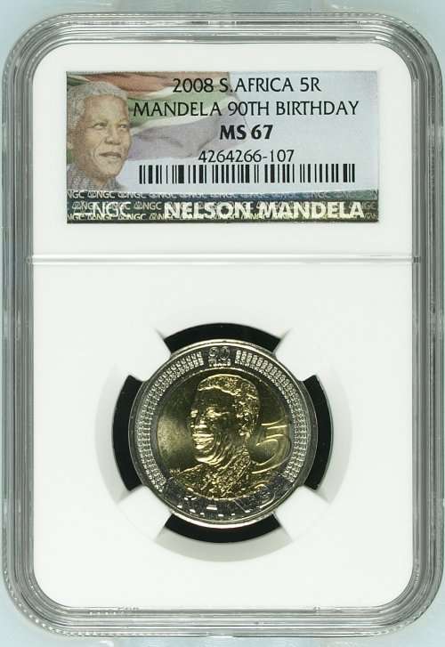 Mandela 90th birthday MS67 2008 R5