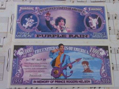 PRINCE PURPLE RAIN MILLION DOLLAR BILL