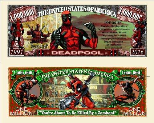DEADPOOL NOVELTY MILLION DOLLAR BILL