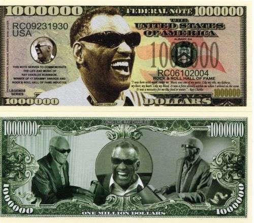 RAY CHARLES MILLION DOLLAR NOVELTY  BILL