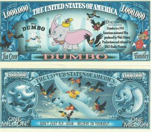 DUMBO NOVELTY MILLION DOLLAR BILL