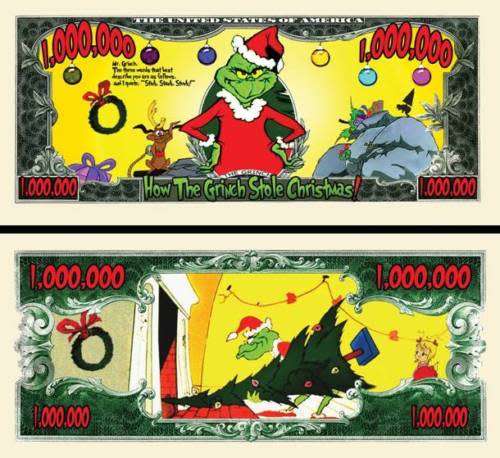 THE GRINCH NOVELTY MILLION DOLLAR BILL