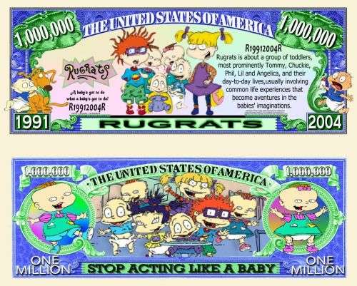 RUGRATS NOVELTY MILLION DOLLAR BILL