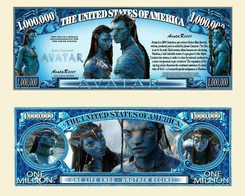 AVATAR NOVELTY MILLION DOLLAR BILL