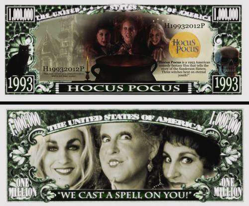 HOCUS POCUS NOVELTY MILLION DOLLAR BILL