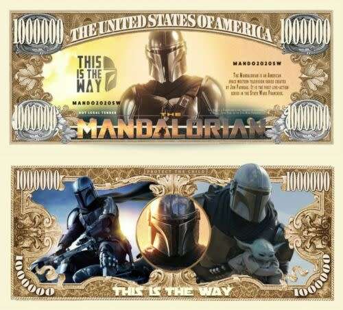 THE MANDALORIAN NOVELTY MILLION DOLLAR BILL