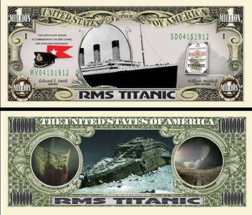 RMS TITANIC NOVELTY MILLION DOLLAR BILL