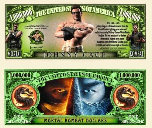 MORTAL KOMBAT JOHNNY CAGE MILLION DOLLAR BILL