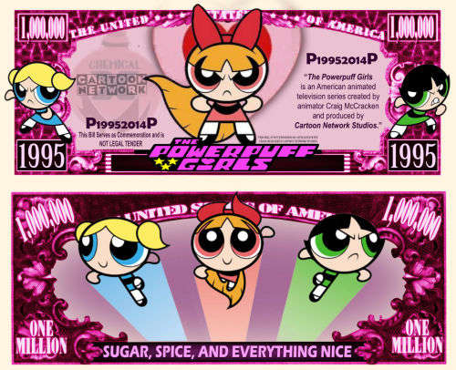 POWERPUFF GIRLS NOVELTY MILLION DOLLAR BILL