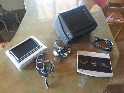 Wharfedale Twin Mobile DVD Players With 7" LCD Screens