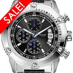 GUESS Mens Sport Chronograph Watch with Dual Tone Carbon Fibre Look Bracelet - IN STOCK!
