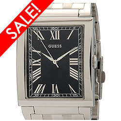 GUESS Mens Classic Square Case Black Dial Watch - IN STOCK!