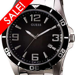 GUESS Mens Steel Stainless Steel Black Degrade Dial Watch - IN STOCK!
