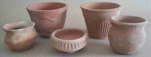 Terracotta assorted mini pots set of 5