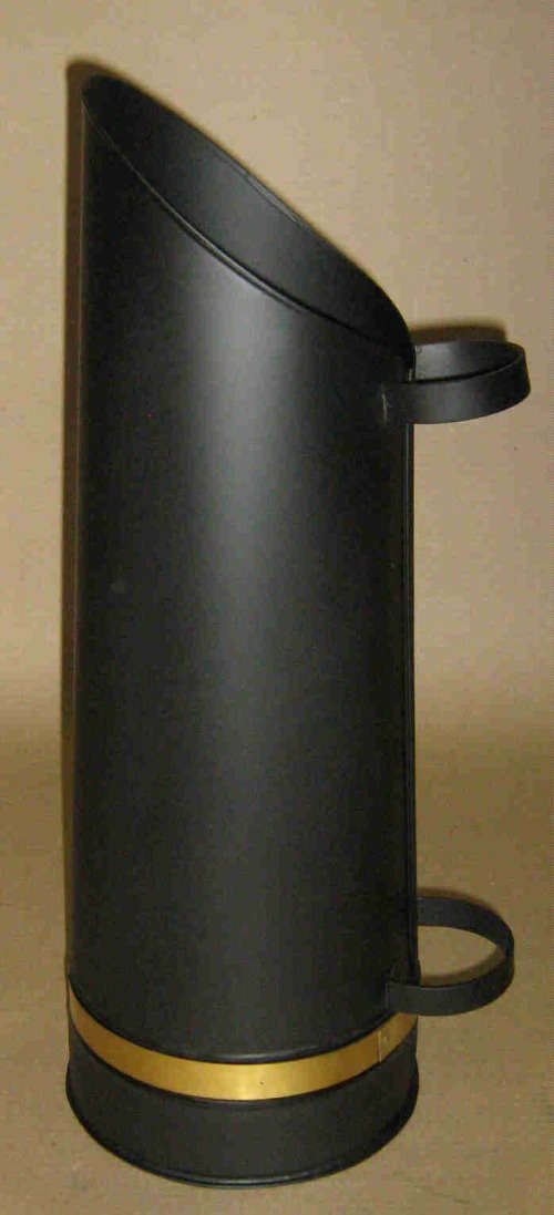 Fireplace. Torpedo scuttle black/brass                                        cb1