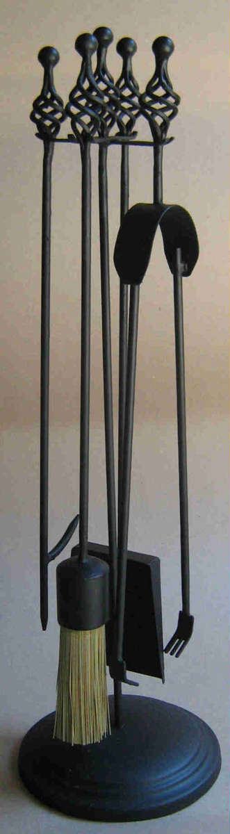 Fireplace companion tool set 5 pieces African theme iron                                   fp2