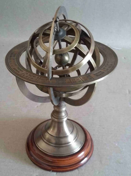 Armillary globe on base. Beautiful item to complement your home