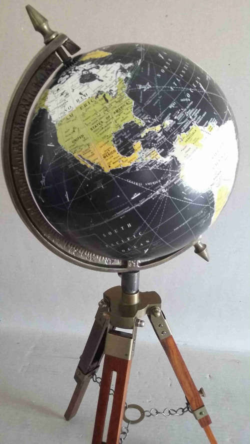 World globe. On telescopic tripod stand. Beautiful item to complement your home