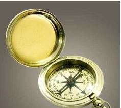 Compass. Push button watch compass solid brass.                                nb3