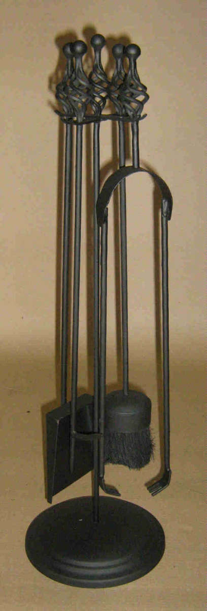 Fireplace companion tool set 5 pieces African theme iron                                   fp2