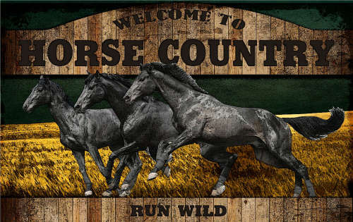 Horses   BIG metal sign. 78 x 48cm                              mt36