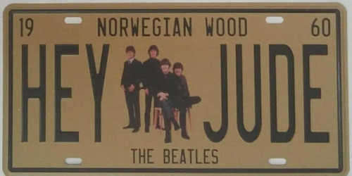 The Beatles embossed metal license plate              mt19
